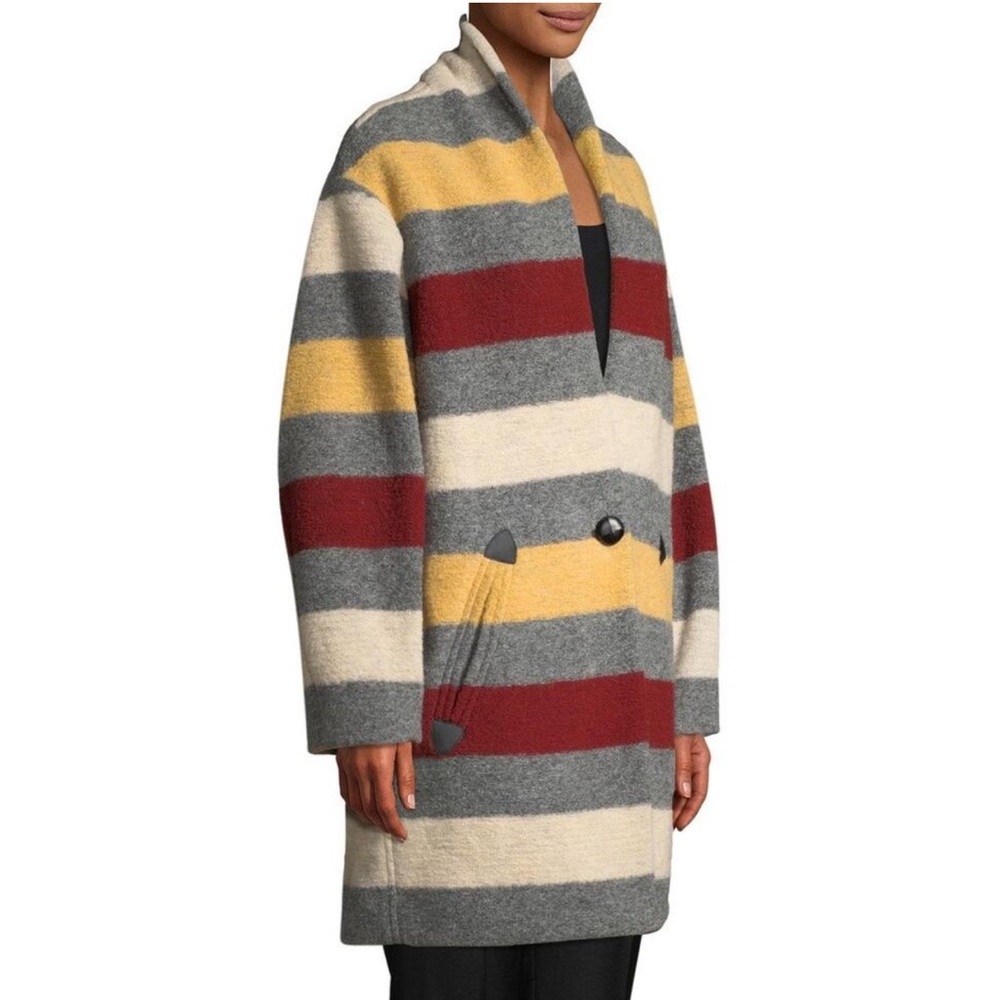 Isabel Marant Toile Gabrie Wool Blanket Coat - image 4